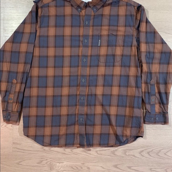 Columbia Long Sleeve Oxford - Orange/Blue - Picture 3 of 3